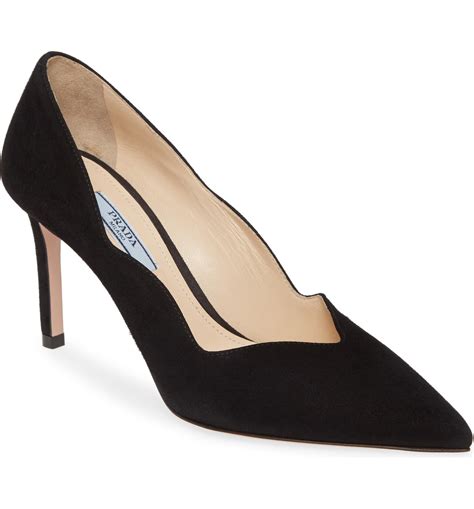 prada scalloped suede pointy-toe pump|prada velvet pumps.